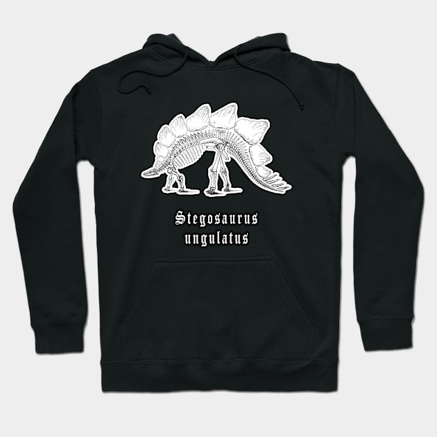 🦖 Fossil Skeleton of a Stegosaurus ungulatus Dinosaur Hoodie by Pixoplanet